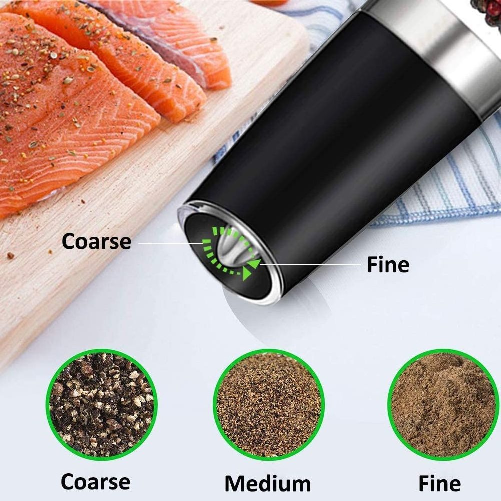 Gravity Electric Salt-pepper  Grinder, Automatic  Battery-Operated with Adjustable