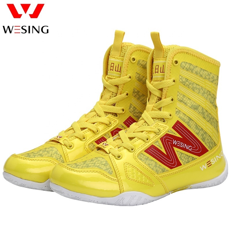 Wesing Boxing Boots Custom Wholesale Leather Professional Boxing Shoes For Sale