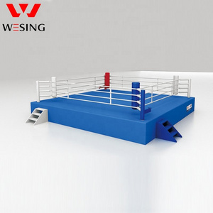 Wesing Professional Custom boxing equipment IBA Approved Boxing Ring Price Ropes Canvas Cover Floor Professional Boxing Ring