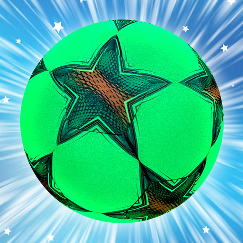 2023 Holographic Luminous Soccer Ball Standard Size 5 Pu Reflective Durable Luminous Glow in the Dark Football Boy Gifts