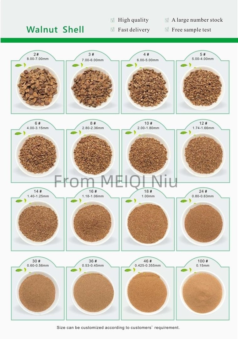 Walnut Shell Pecan Soft Abrasive Tumbling Deburring Media Metal Plastic Parts Walnut Shell Polishing Media