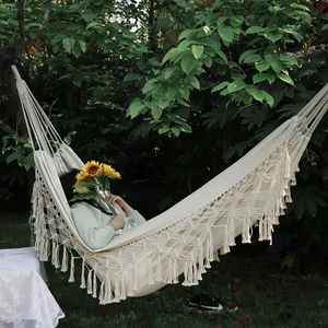 Outdoor Camping Folding Bohemian Style Portable Hammock For Double Person