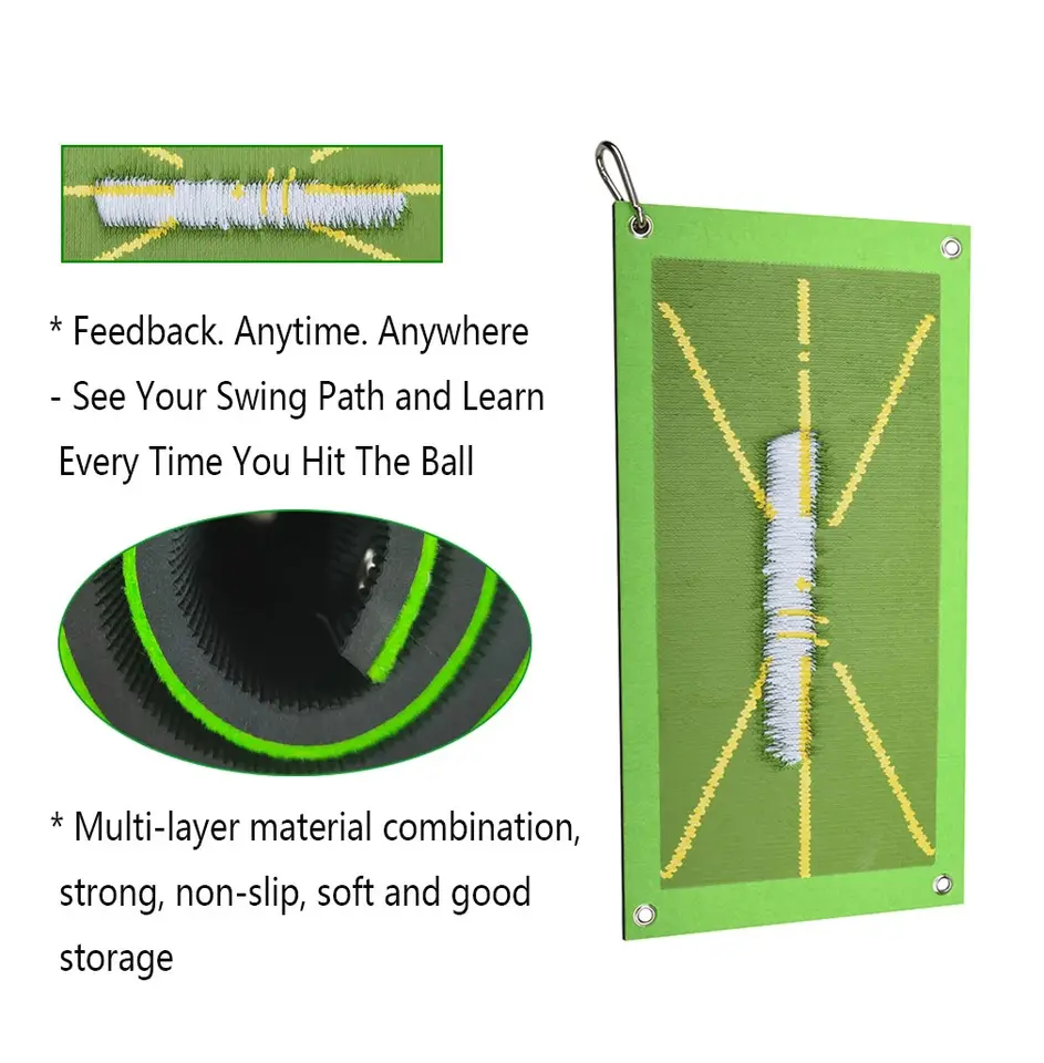 Rubber Backing Swing Mat Golf Path Hitting Analysis Practice Golf Mat For Swing Detection