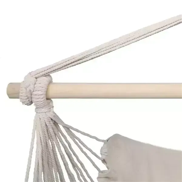 Indoor Outdoor White Tassel Hammock Soft Woven Hammock Chair Swing  with Bohemian Tassels