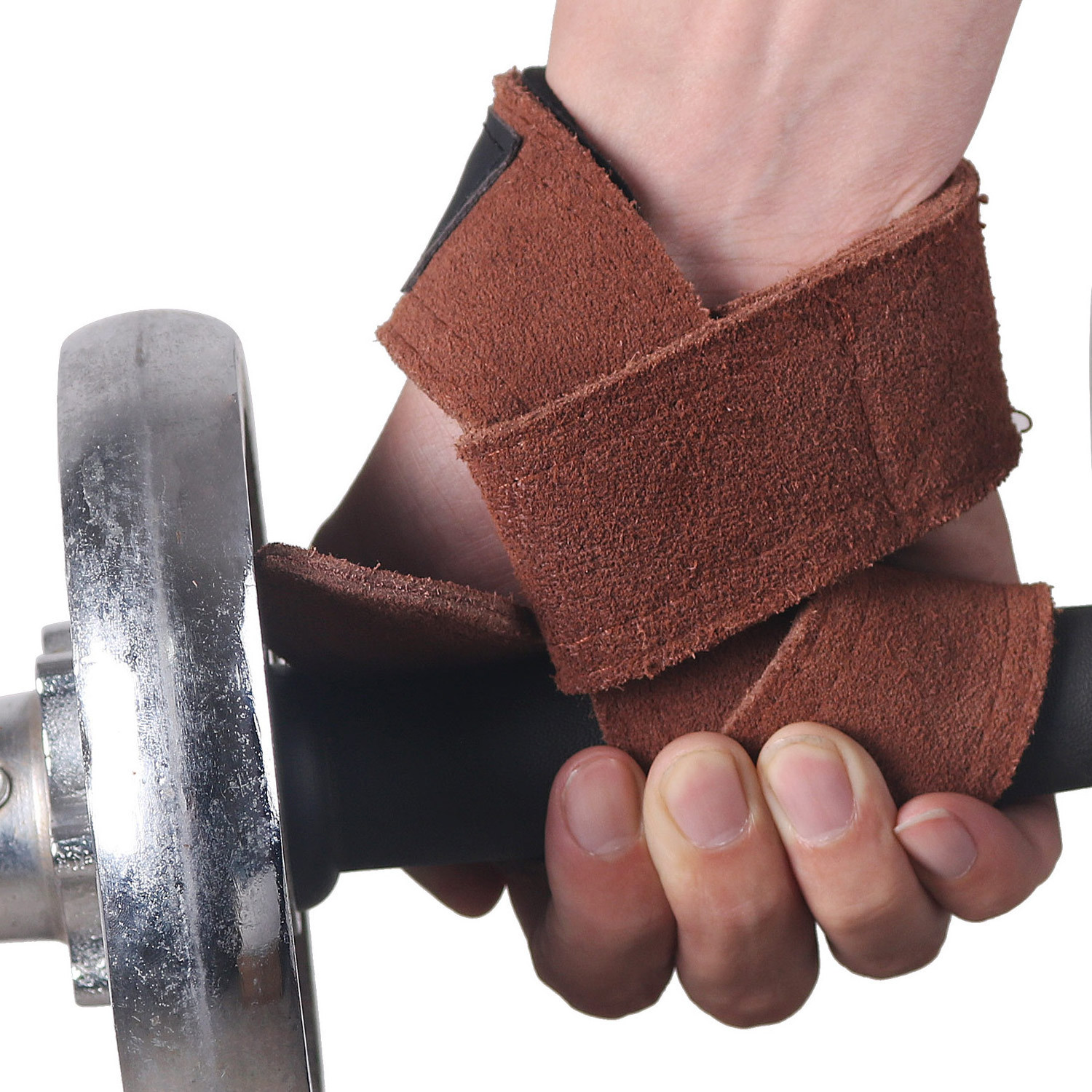 Weight Lifting Gym Muscle Training Wrist Support Leather Straps Wraps Bodybuilding