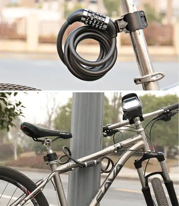 Portable Cable Backpack Password Lock 5 Digital Combination Cycle Bicycle Chain Lock