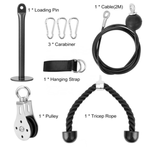 Fitness LAT and Lift Pulley System, Dual Cable Machine with Upgraded Loading Pin for Triceps Pull Down