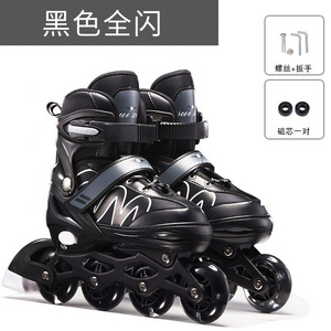 Hot Adjustable 4 Flashing Pu Wheels Roller Inline Skates Shoes For Children