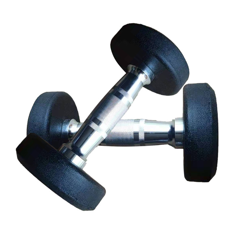 Hot Sale Home Fitness Gym Equipment Weight Lifting Wholesale Round Head Dumbbells Set Round Rubber Dumbbell