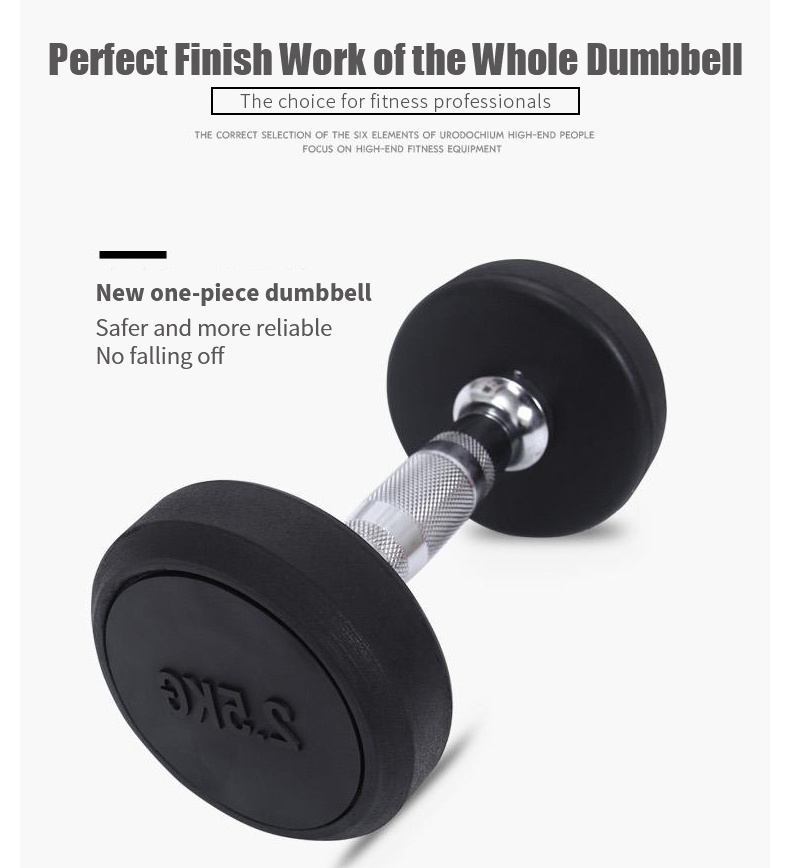 Hot Sale Home Fitness Gym Equipment Weight Lifting Wholesale Round Head Dumbbells Set Round Rubber Dumbbell