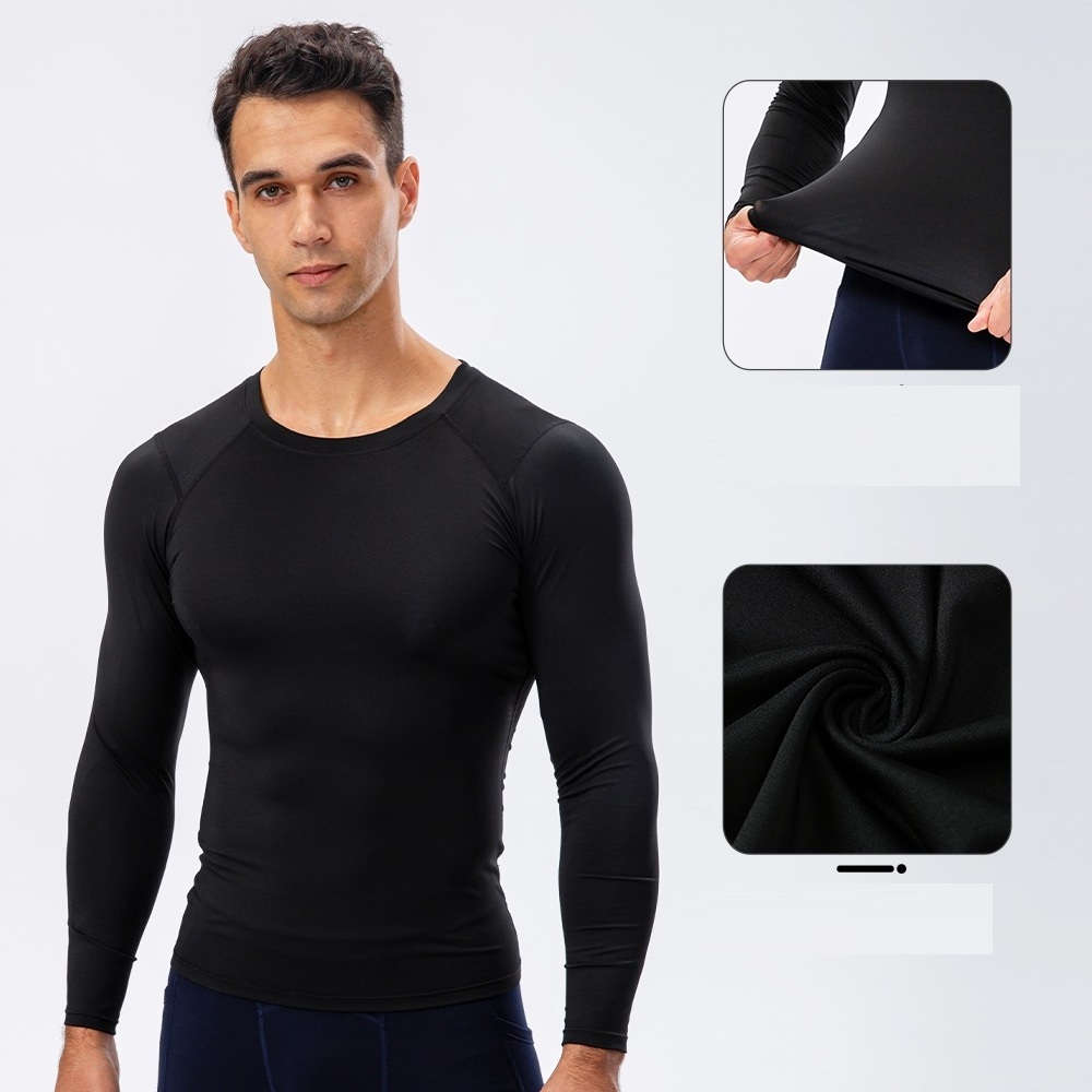 Long Sleeve Gym Wear Set Running Men Tights Compression 2 Piece Jump Blank Jogging Suits