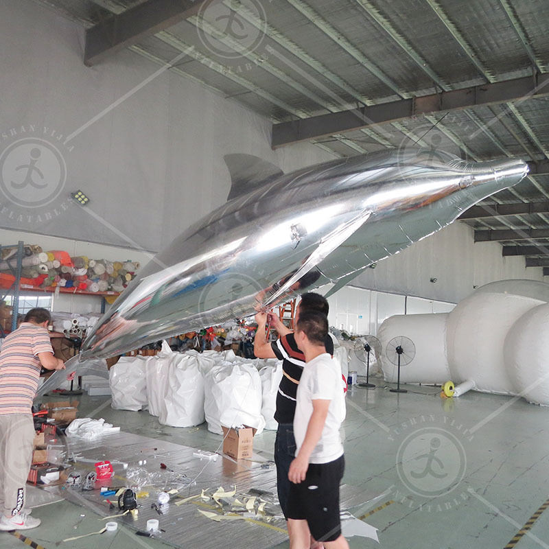 Inflatable Flying 4m Dolphin Shape  Balloon With Remote Control for Party Decoration