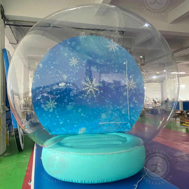 Snow Globe Inflatable Entrance Tunnel Inflatable Christmas Booth Photo Tent Snow Globe Snowball for Rental or Exhibition