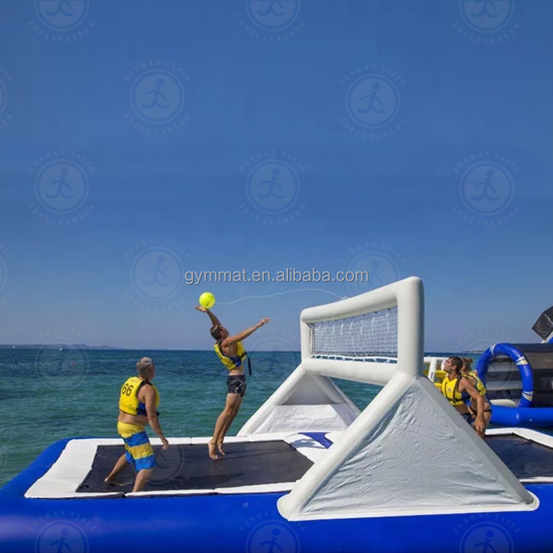 Commercial Outdoor Floating Inflatable Volleyball Field, Inflatable Water Beach Volleyball Court