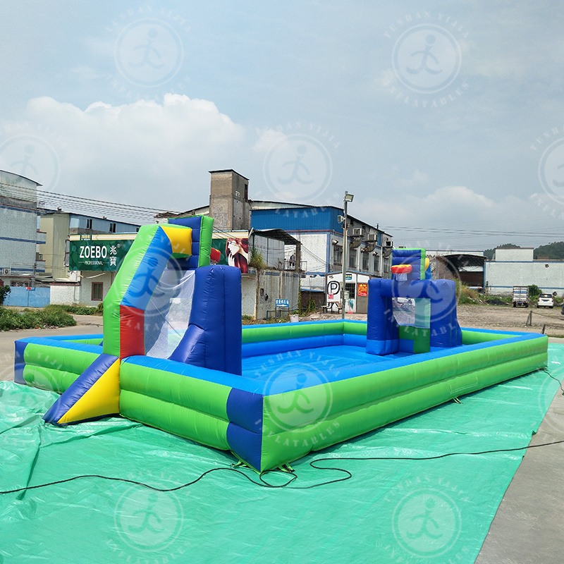 Slip n Slide Inflatable inflatable Basketball Challenge Football/Basketball/Soap Football Court for Children and Adults