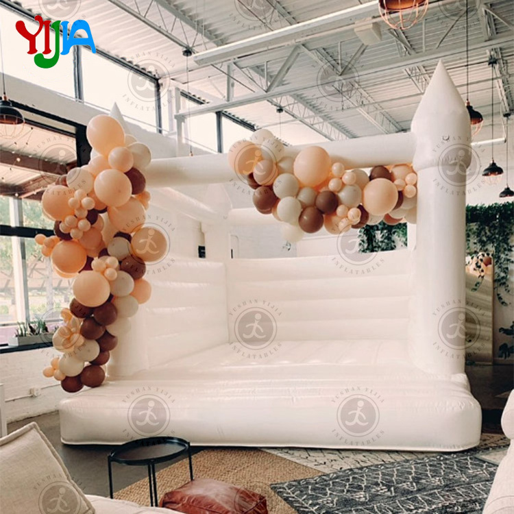 High quality Hot sale Outdoor Commercial Bouncy Castles Moonwalk Inflatable Games White Jump House For Party Rental