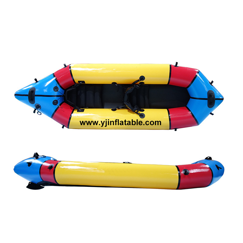 Factory price Customized top sale light weight TPU 1-2 Person inflatable packraft/ bike raft paddle kayak