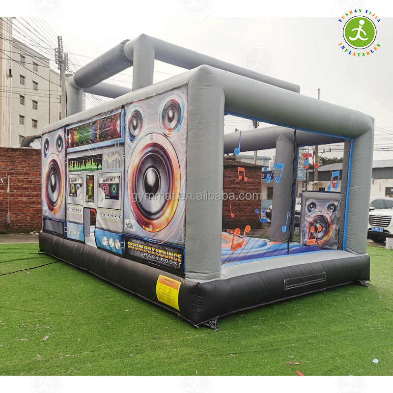 Giant Boom Box Inflatable With A Massive Jumping Area Disco Dance Bounce House Rental Dj Bounce House With Blue Tooth Speakers