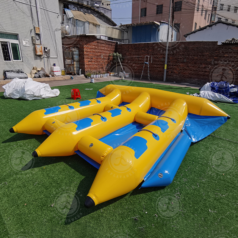 Inflatable Flying Fish Water Sea Games Floating Banana Boat 6 Persons/Seats Kayak Inflatable Towable Fishing Boat