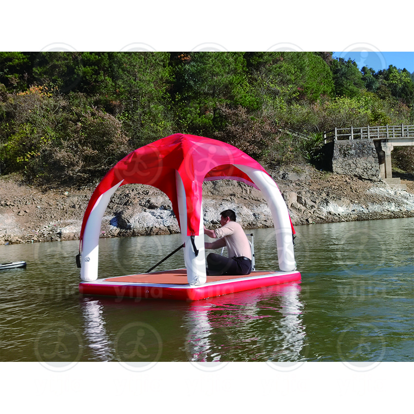 Inflatable PVC floating house fishing platform boat floating platform island hopper inflatable dock for funny for lake