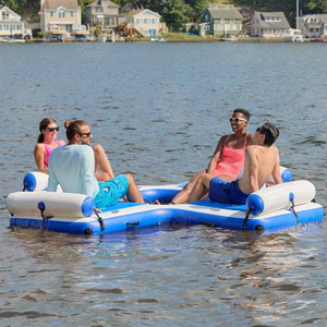 Family Water Leisure Party Platform Inflatable Lounge Dock Floating Island Dock Inflatable Pillows