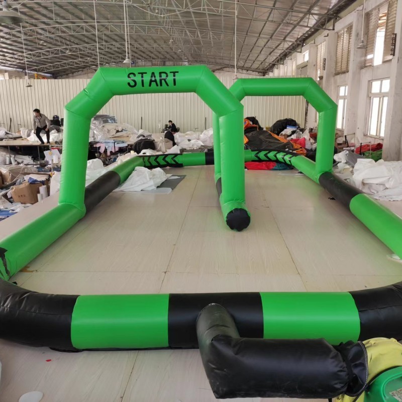 cheap price oxford fence race track inflatable go kart track with air blower