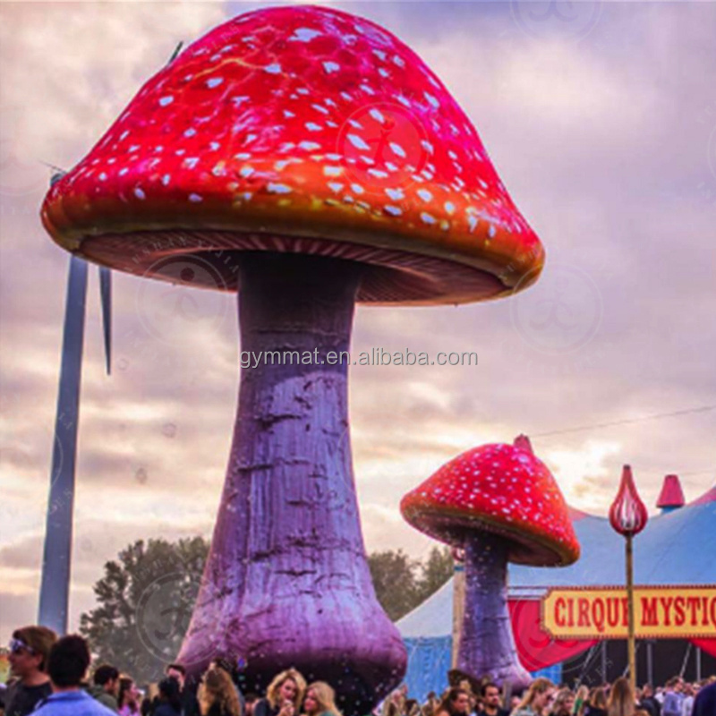 Newly Design Artificial Plants Giant Inflatable Mushroom With Lights For Decoration