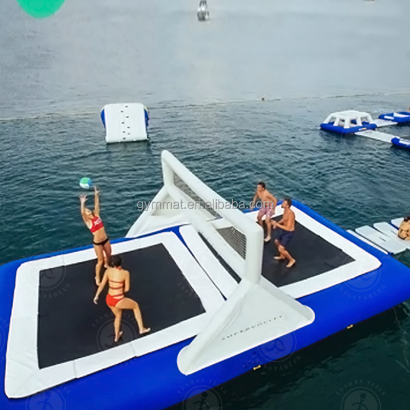 Commercial Outdoor Floating Inflatable Volleyball Field, Inflatable Water Beach Volleyball Court