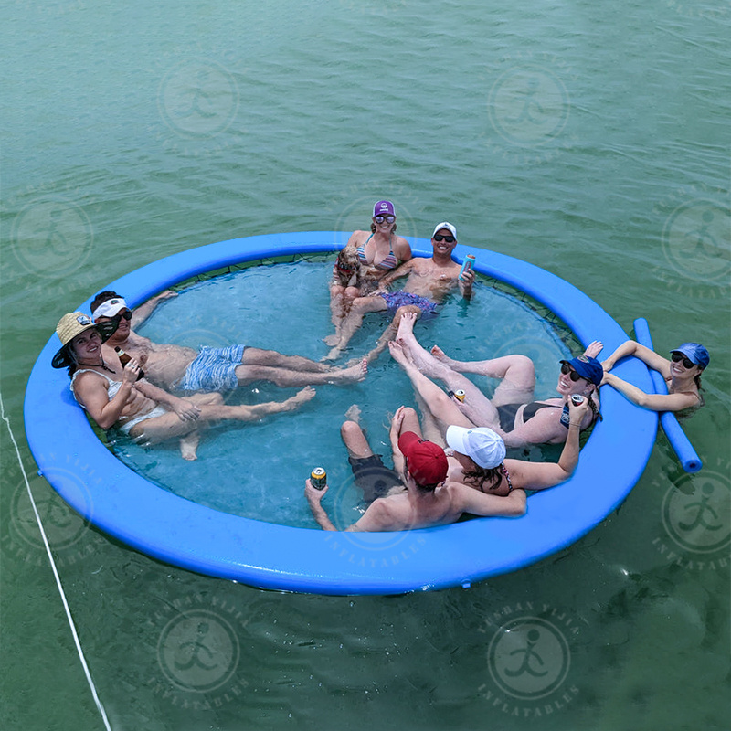 China manufacture round inflatable water hammock floating platform Pool Float Lounge Water Chair