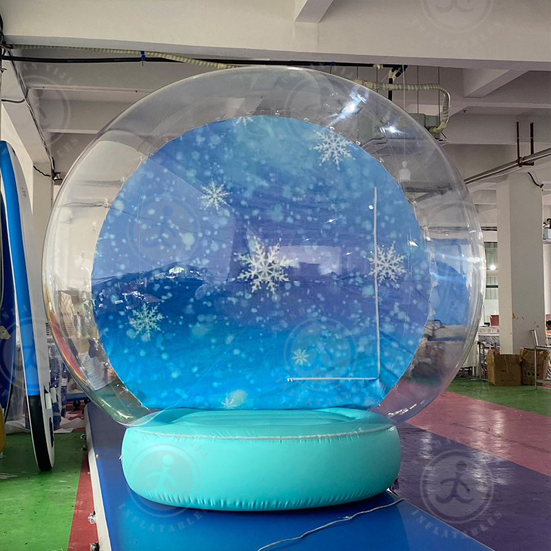 Snow Globe Inflatable Entrance Tunnel Inflatable Christmas Booth Photo Tent Snow Globe Snowball for Rental or Exhibition