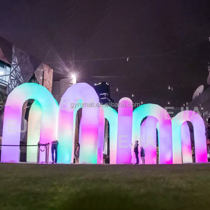 Large Round Inflatable Arch With led Lighting Decoration Wedding Party Event Rainbow Archway Entrance Finish Line Illuminated Ba