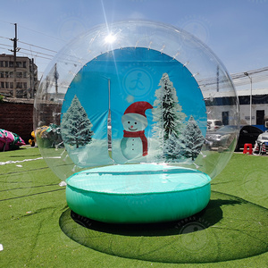 Christmas Outdoor Decorations Giant Snow Globe Bubble Tent Inflatable Human Size Snow Globe For Sale