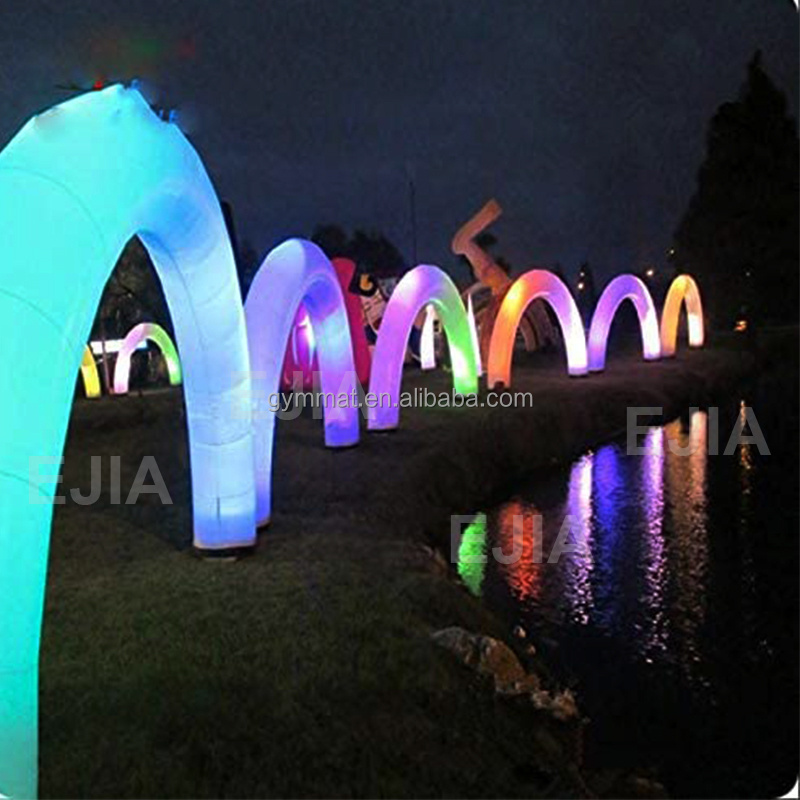 Large Round Inflatable Arch With led Lighting Decoration Wedding Party Event Rainbow Archway Entrance Finish Line Illuminated Ba