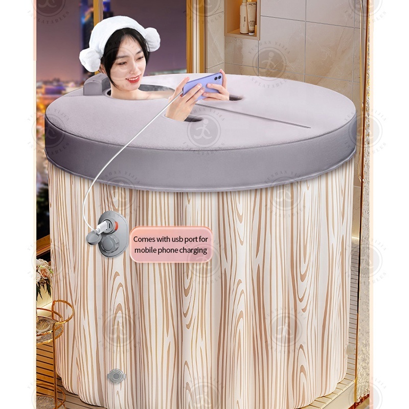 Folding & Soaking Spa for Adults Folding & Soaking Spa Bath Tub Eco-Friendly Bathtub Adult Bathroom Foldable Tub for Small Space