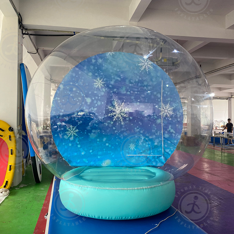 Snow Globe Inflatable Entrance Tunnel Inflatable Christmas Booth Photo Tent Snow Globe Snowball for Rental or Exhibition