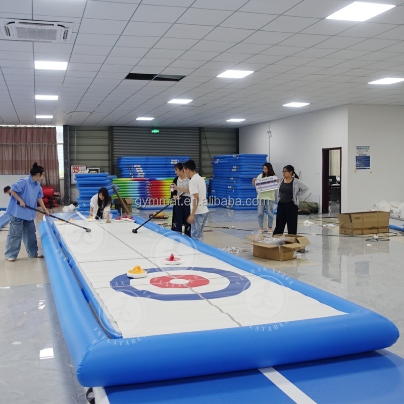 Mobile Artificial Ice Skating Rink Curling game Interactive Curling Game Inflatable Street Curling Express Rink Floor