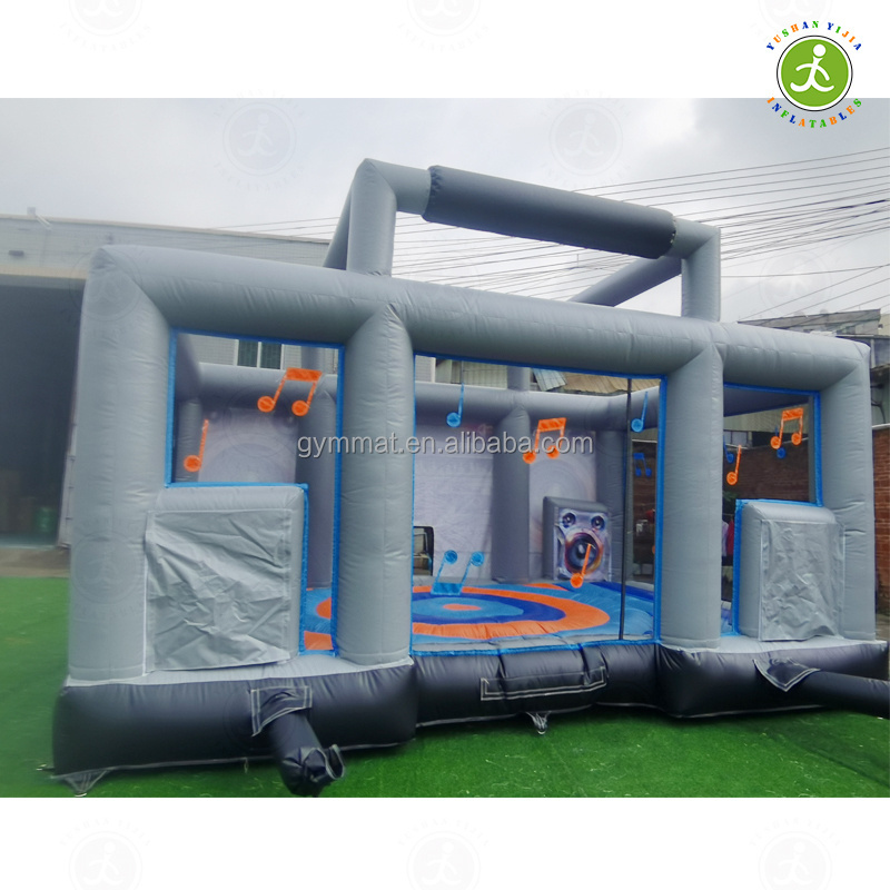 Giant Boom Box Inflatable With A Massive Jumping Area Disco Dance Bounce House Rental Dj Bounce House With Blue Tooth Speakers