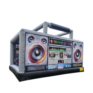 Interactive Inflatable Disco Dance House Adult Boom Box Jumping Bouncy Castle Retro Boombox Bouncer For Party