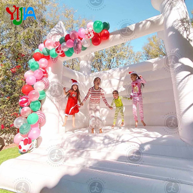 High quality Hot sale Outdoor Commercial Bouncy Castles Moonwalk Inflatable Games White Jump House For Party Rental