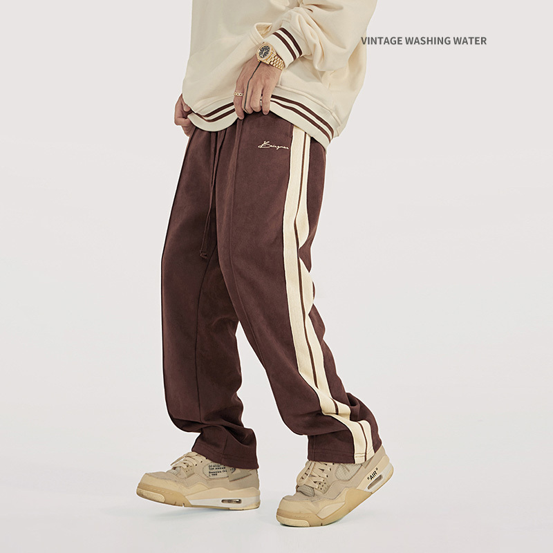 360 GSM Autumn/Winter 2023 Pure Color Strapless Men's Jogging Pants Organic Cotton Men's Sweatpants