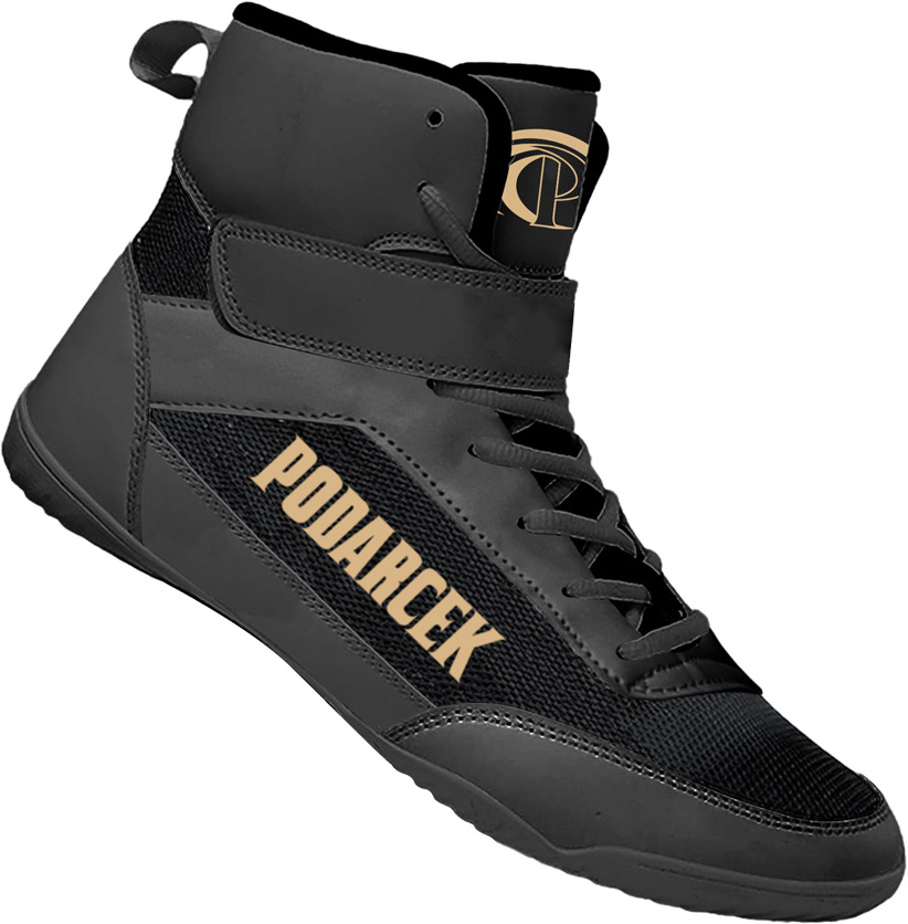 Custom Professional Genuine Leather Training Gym Wrestling Boots Boxing Shoes For Men