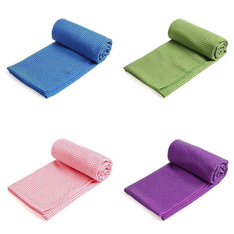 wholesale custom print microfiber non slip silicon dot absorbent eco friendly yoga mat towel