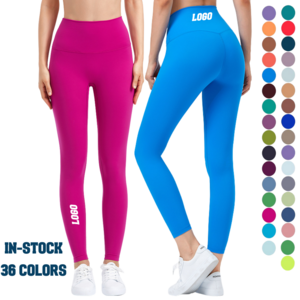 Custom Logo Ladies High Waisted Compressing Butt Lift Yoga Gym Pants Buttery Soft No Camel Toe Align Leggings Women