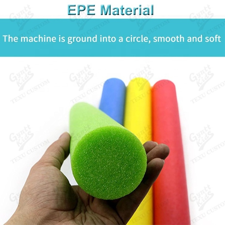 Customized Logo 1.2m 1.5m Tube Stick Mini Foam Swim 2.25in Solid Core Hollow Beach Water Noodles Float Swimming EPE Pool Noodle