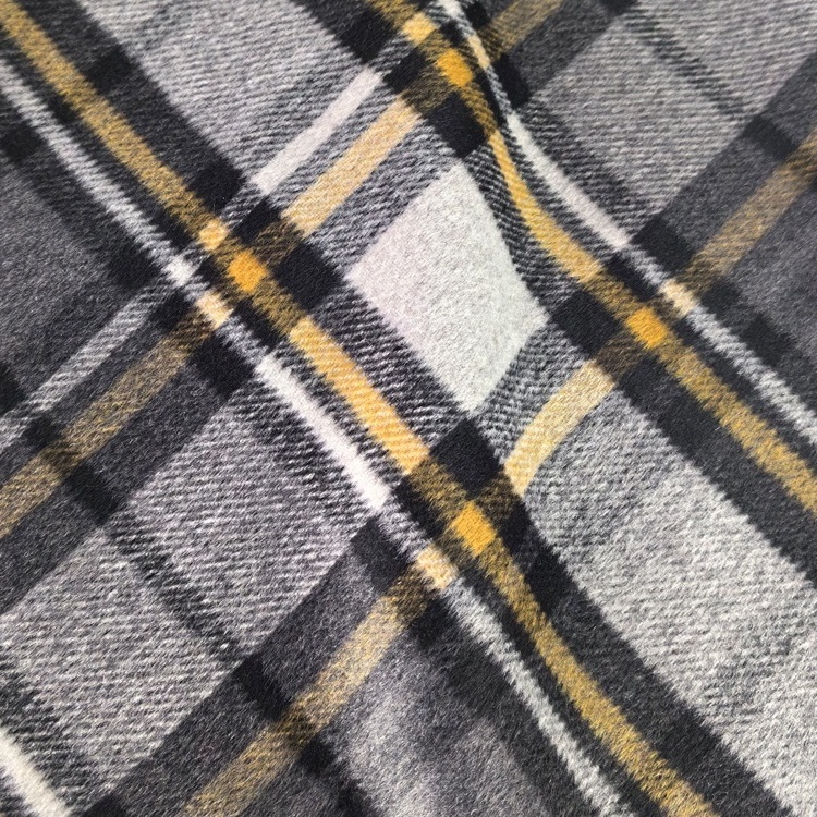 Good Price High Quality Solid Color Smooth Long Hair Double Faced Plaid Cashmere Wool Fabric