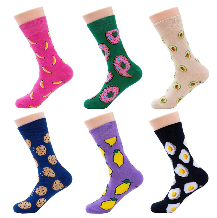 Funny cute Fruit food animal sock for women Bulk wholesale custom premium cotton socks women