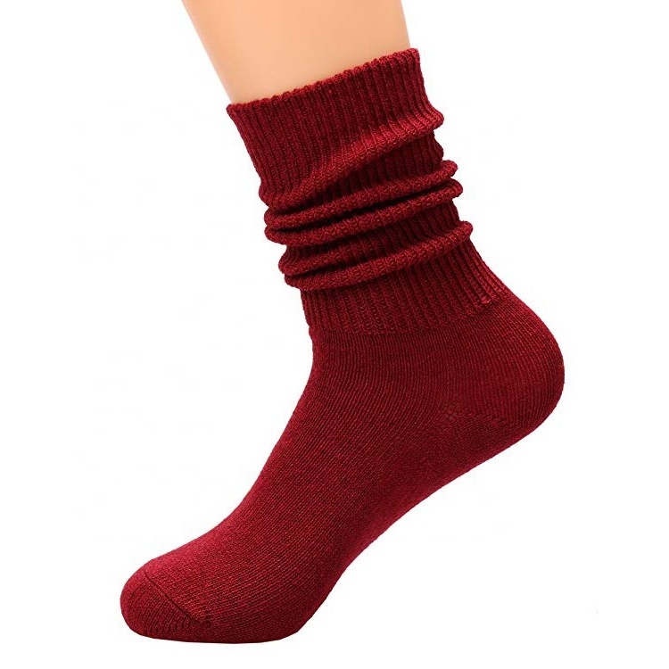 Women Knit Cotton Crew Fashion Slouch Casual Socks