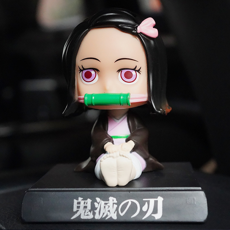 Cartoon Anime Demon Slayer Cosplay Kamado Nezuko Pvc Figure Car Decoration Gift For Friends Car Dashboard Dolls Figure With Box