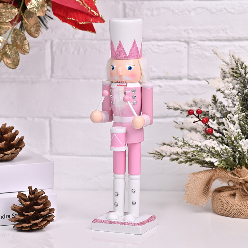 Customisable Pink Series 30CM Creative Nutcracker Puppet Soldier Craft Jewellery Holiday Gift