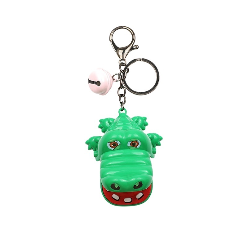 2023 hot selling finger biting hand crocodile keychain Cute Cartoon Animal Croc Stress Relief Keychain